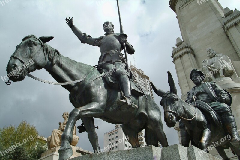 Cervantes Don Quixote Madrid Statue Bronze