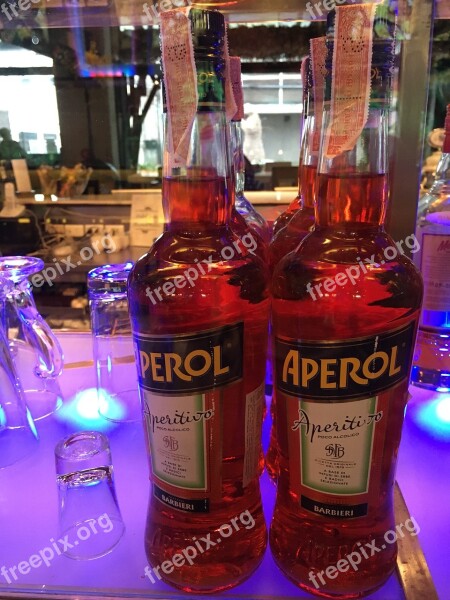 Aperol Bottles Beverages Stimulant Spirits