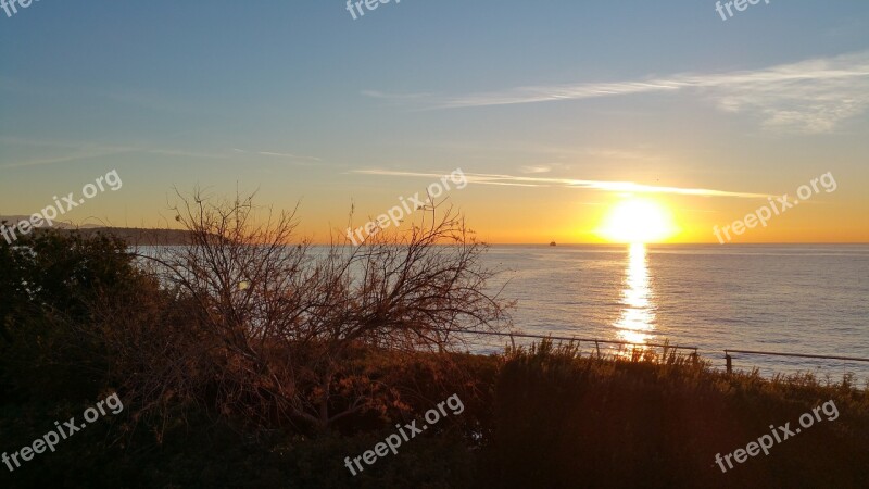 Monaco Sunset Ocean Winter Sea Free Photos