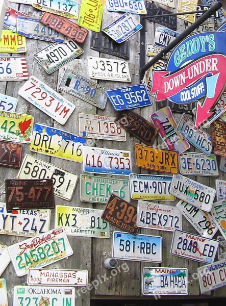 License Plates Bar Harbor Collage Free Photos