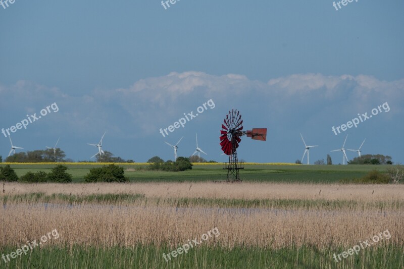 Windmill Old New Field Traditional