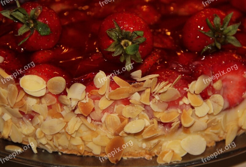 Strawberry Pie Almonds Cake Mother's Day Pastry Shop