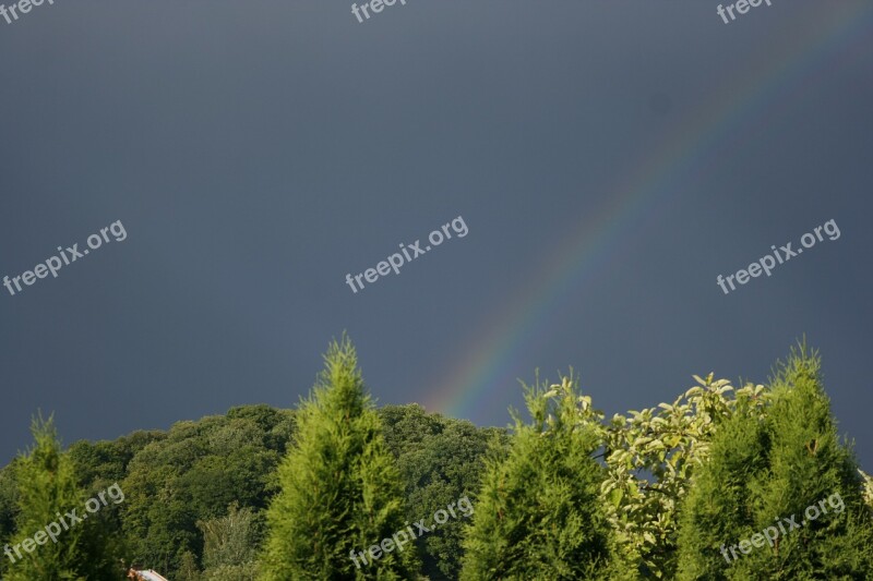 Rainbow Sky Rainbow Sky Blue Landscape