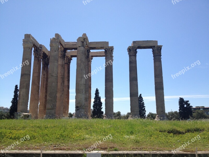 Greece Athens Columns Greek Columns Free Photos