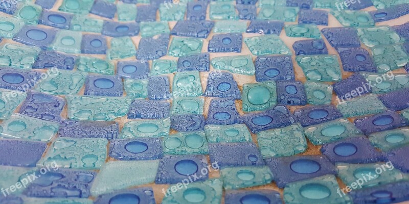 Mosaic Pattern Texture Design Blue