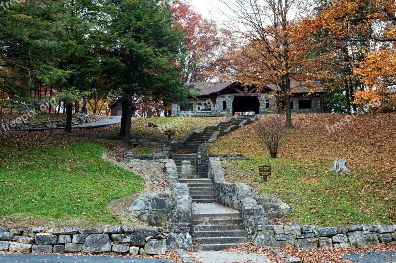 West Virginia Fall Autumn Trees Picnic Shelter