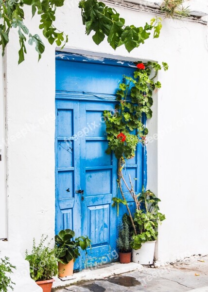 Door Greece Old Old Town House