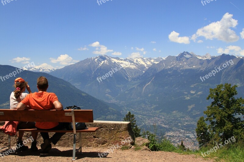 Mountains Landscape Alpine Meran Bank