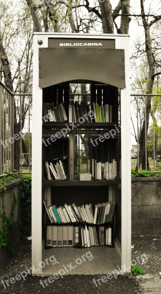 Library Cabin Bibliocabina Books Public Park