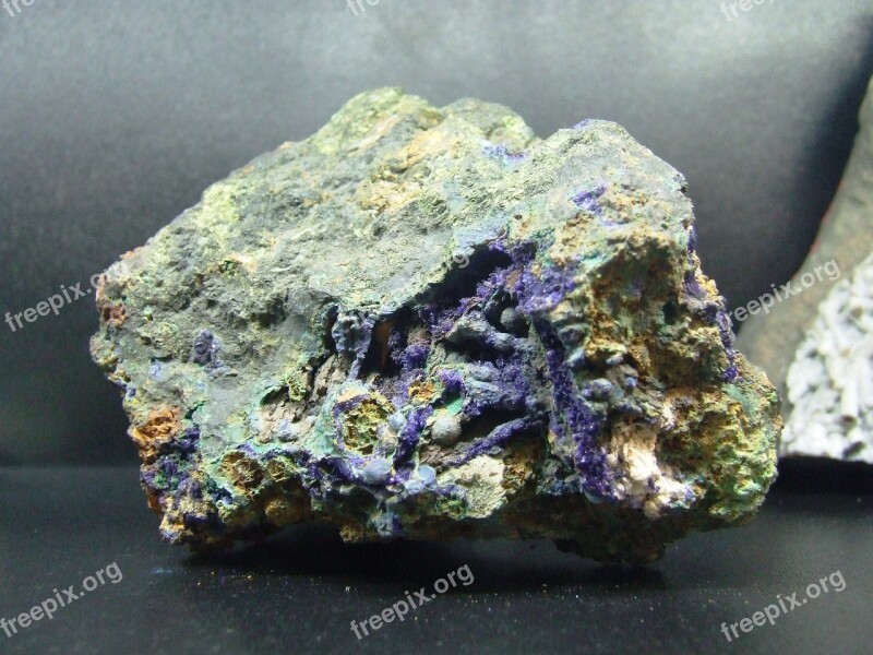 Mineral Azurit Copper Ore Rock Geology