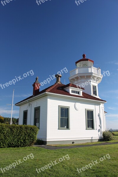 Lighthouse Coast Navigation Sky Blue