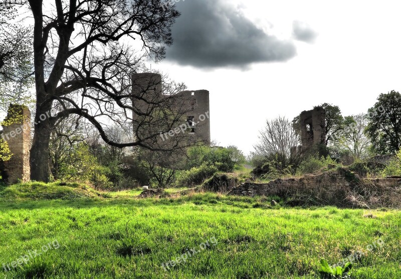 Castle Castle Ruin Of Arnstein Very Old Film Set Ruin