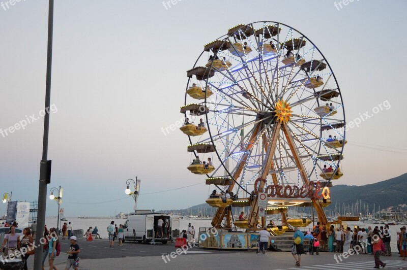 Ferris Wheel Funfair Sea Porto Pier