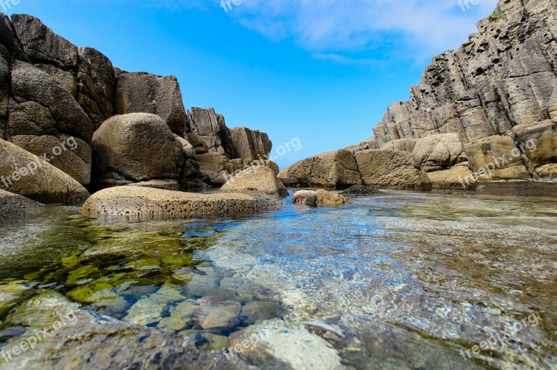 Sea Rock Sky Water Japan