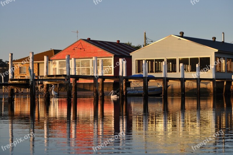 Pier Harbor Sheds Boats Dock