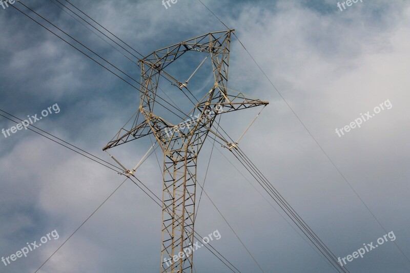 Power Lines Sky Electricity New Mexico Power