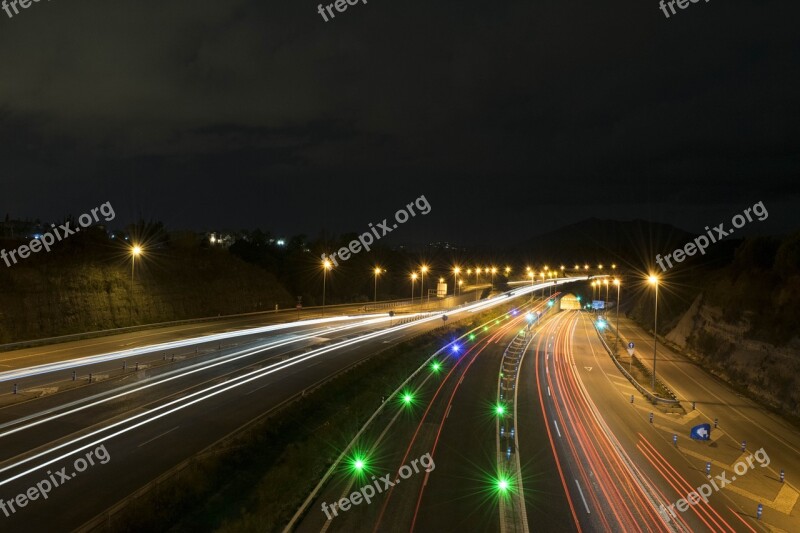 Lights Vehicle Road Night Stelae