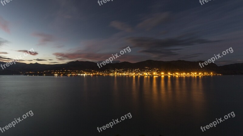 Lyttelton New Zealand Sea Bay Pacific Ocean Calm