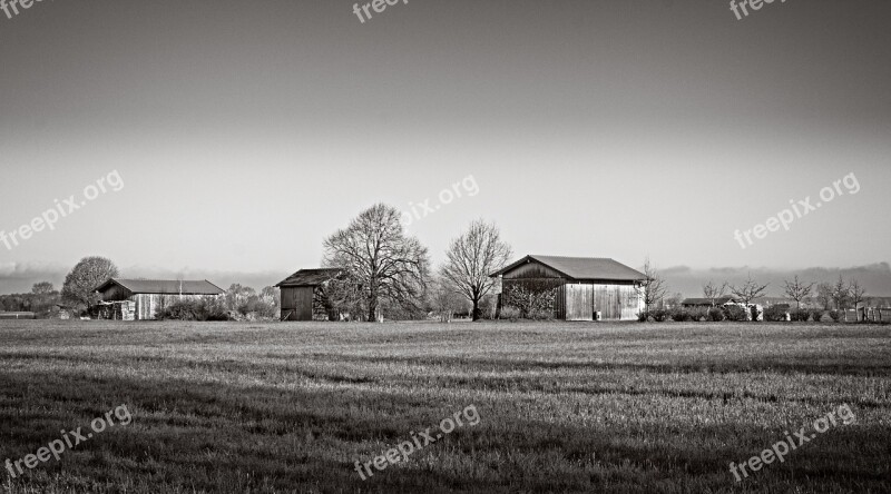 Field Barn Landscape Barn Scale Nature