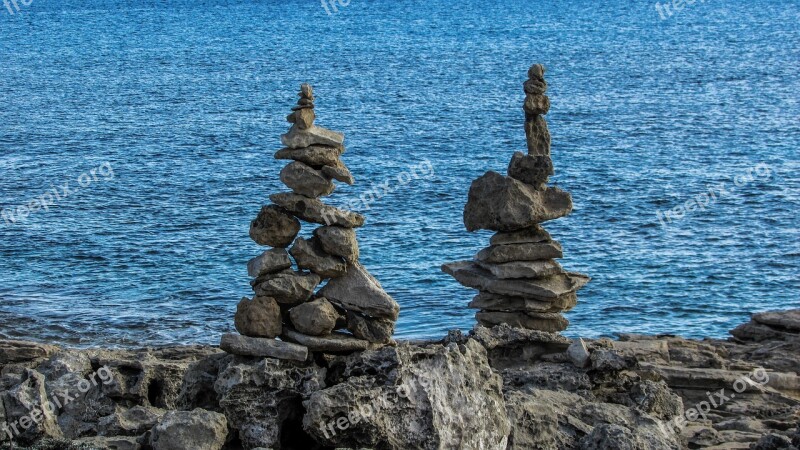 Cyprus Cavo Greko National Park Path Signs Stones