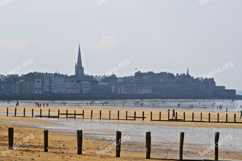 Saint Malo Sea Ocean Brittany The Sillon Beach