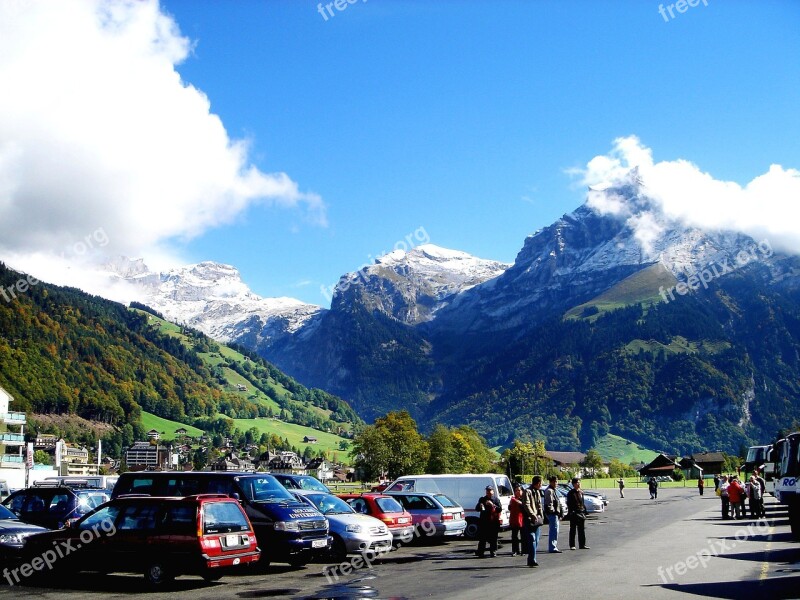 Switzerland Titlis Snow Mountain Village Forest