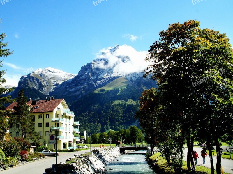 Switzerland Titlis Snow Mountain Village Forest