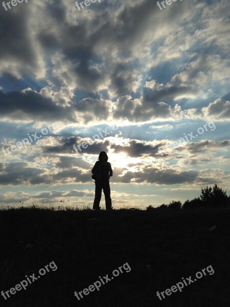 Clouds Sky Sunset Light The Backlight