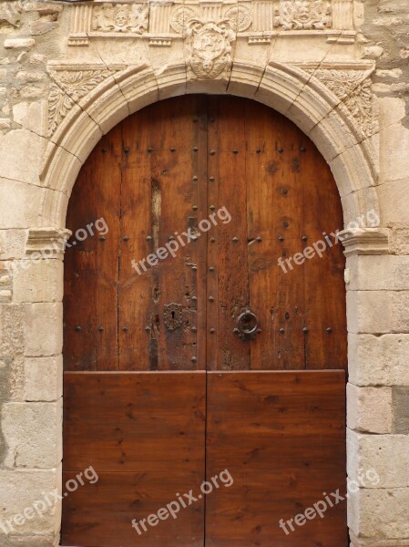 Door Carved Stone Revival Gratallops Priorat