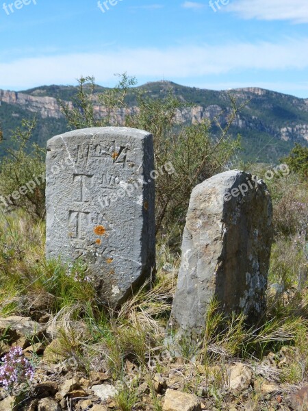 Milestone Boundary Stone Cross Term Tombstone Signal