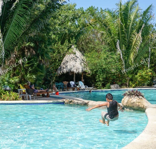 Belize Person People Boy Jumping Pool