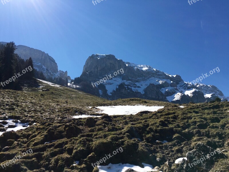 Alpine Switzerland Mountains Alp Nature