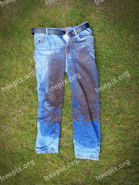 Jeans Gardening After Work Dirt Wet