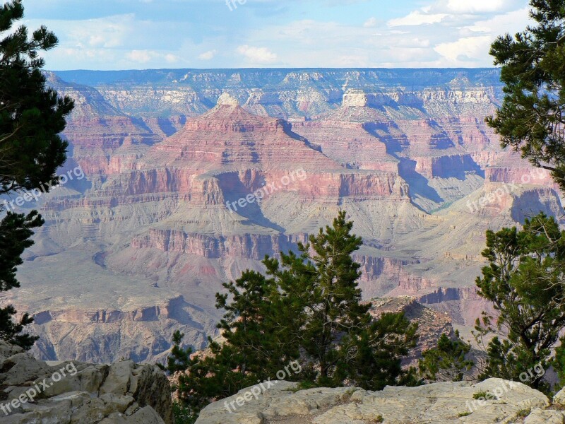 Usa Grand Canyon Landscape Immensity Tourist Site