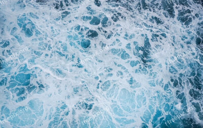 Water Waves Background White Blue