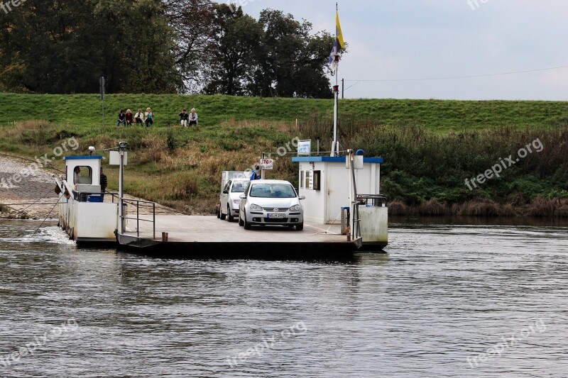 Ferry Auto River Elbe Elbe Ferry