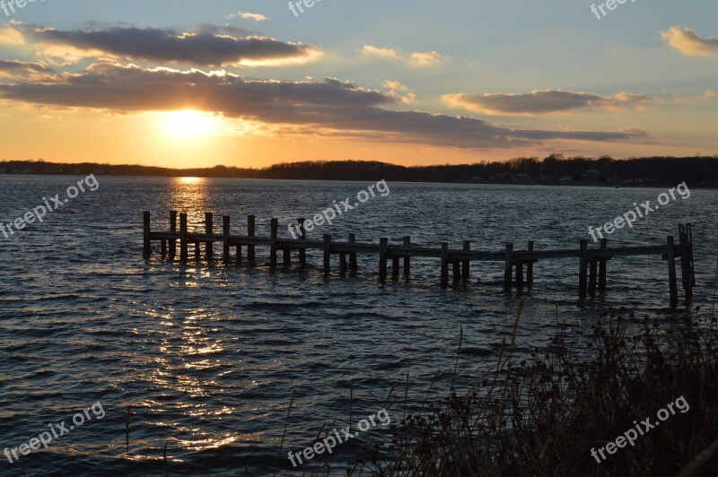 Sunset Bay Long Island Dock Water