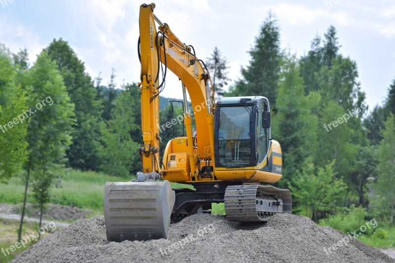 Excavator Road Works Heavy Equipment Building Excavation