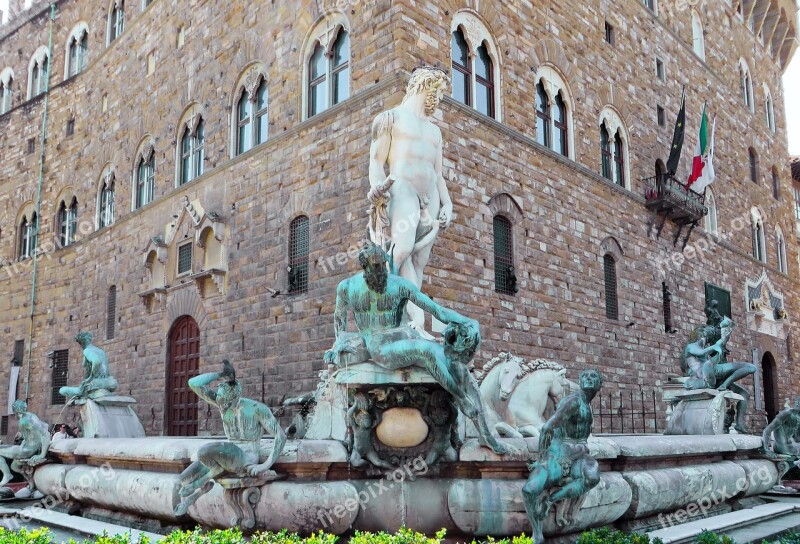 Italy Tuscany Florence Fountain Neptune