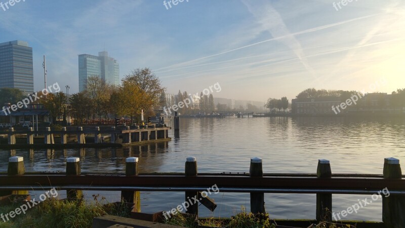 Amsterdam West Amsterdam Morning Fog Sunrise