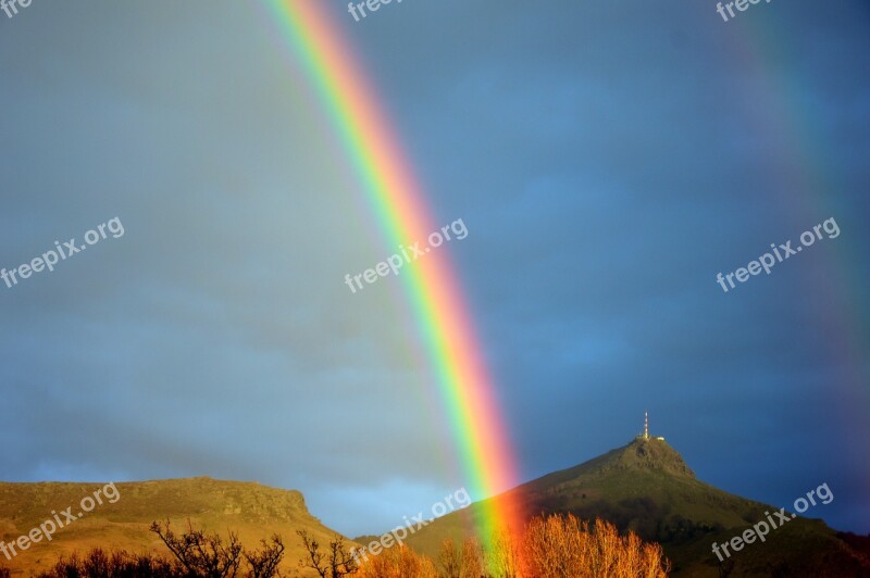 Rainbow The Rhune Mountain Color Basque Coast Free Photos