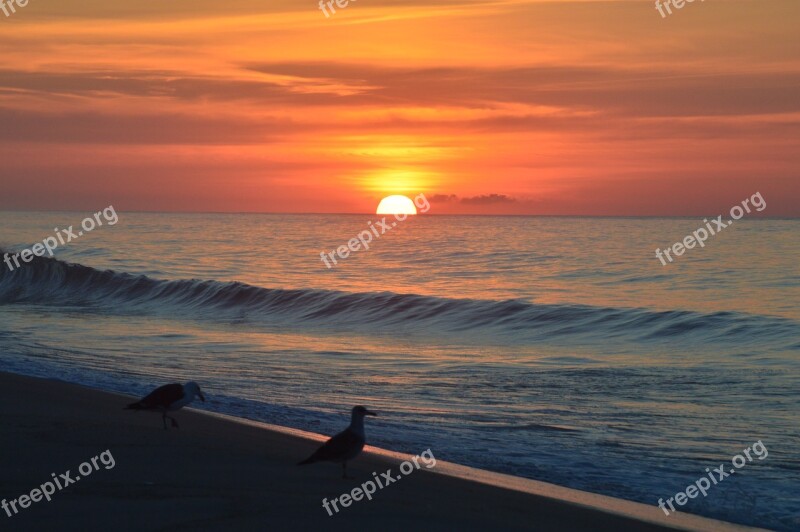 Montauk Sunrise Ocean Beach Coast