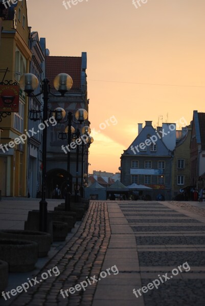 Poland Olsztyn Old Town Sunset Free Photos