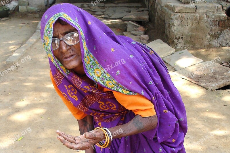 India Begging Old Woman Poverty Woman