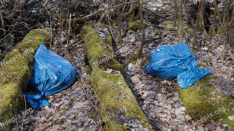 Plastic Bags Waste Pollution Nature Irresponsible