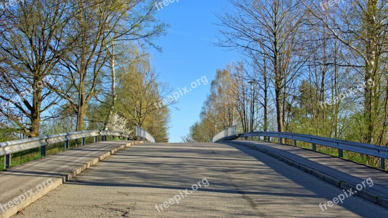 Road Hill Trees Sidewalk Crash Barriers