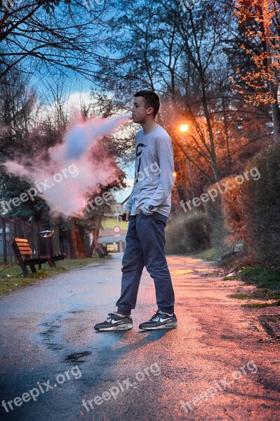 Man Boy Vape Ecigarette Vaping