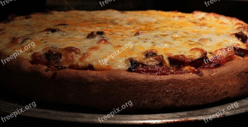 Pizza Crust Cheese Mushroom Bake