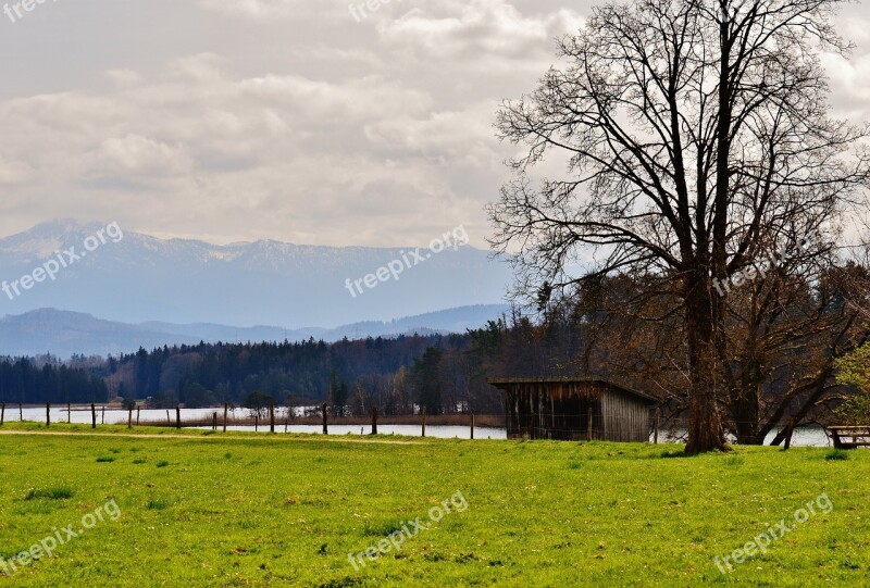 Easter Lake Iffeldorf Landscape Mountains Waters