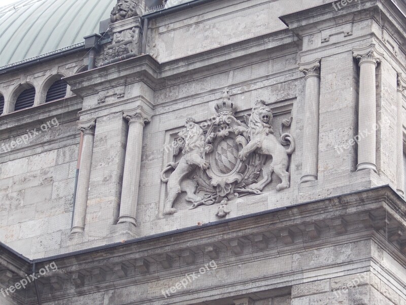 Bavarian Lion Coat Of Arms Nuremberg Station Building Free Photos